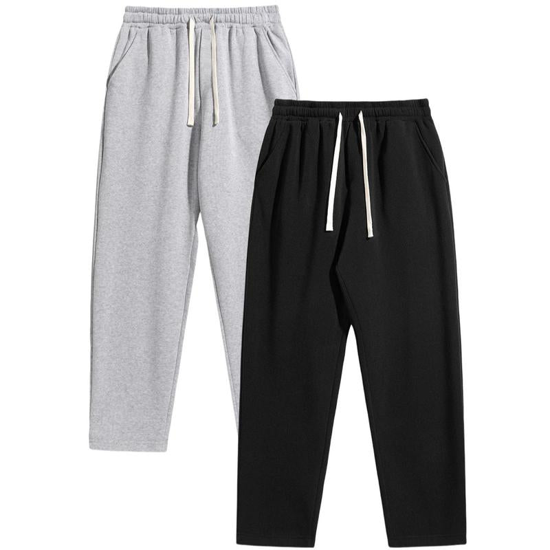 2-Piece Men'S Solid Fashion Sweatpants, Versatile Year-Round Wear, Ideal for Autumn and Winter