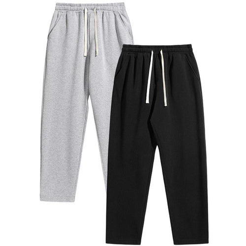 2-Piece Men'S Solid Fashion Sweatpants, Versatile Year-Round Wear, Ideal for Autumn and Winter