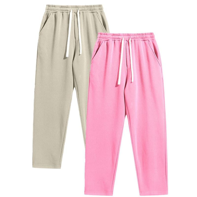 2-Piece Men'S Solid Fashion Sweatpants, Versatile Year-Round Wear, Ideal for Autumn and Winter